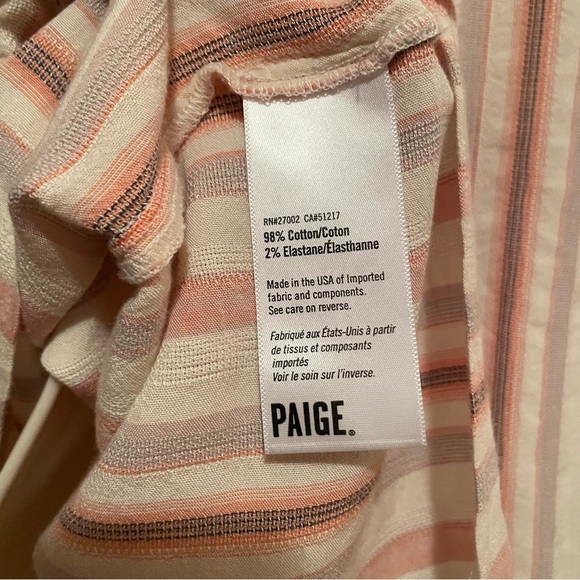 Paige Blouse Long Sleeve Boho Striped Shirt Size Small - Picture 6 of 6